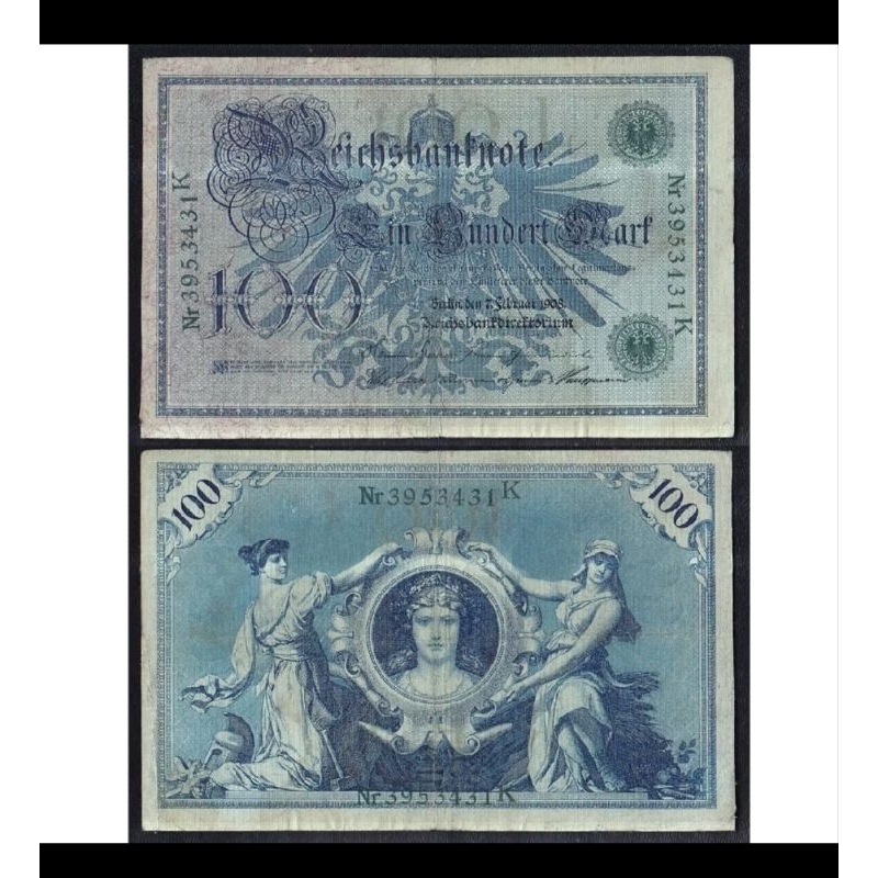Uang kertas kuno Repro 100 Mark Jerman