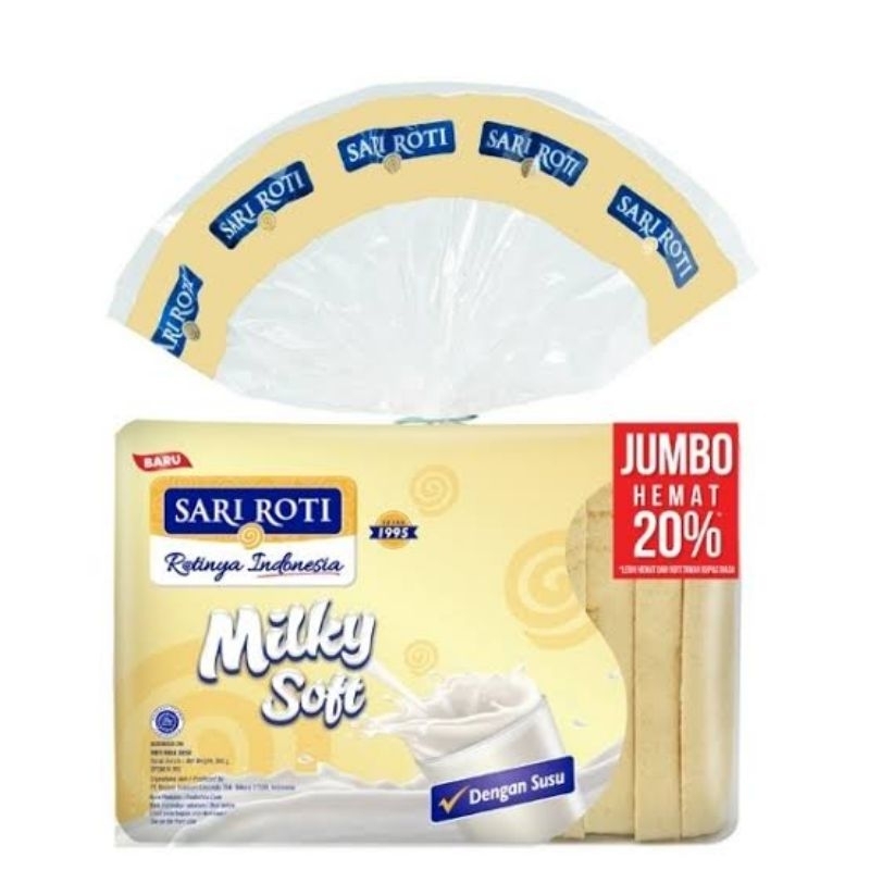 

Sari Roti - Roti Tawar Susu Milky Soft 500 gr ( Hanya Pengiriman Instant )