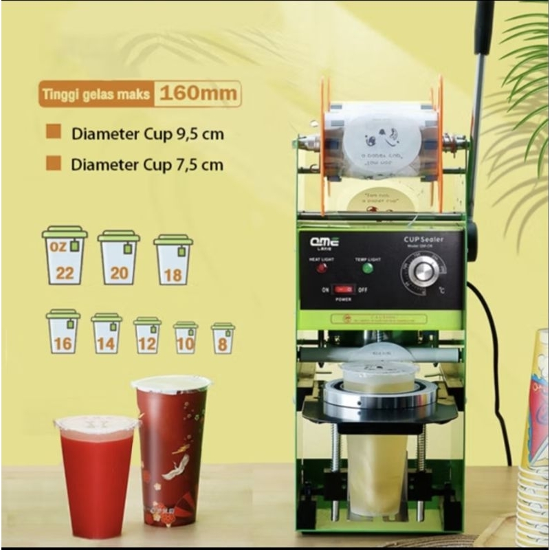 [ GROSIR MEDAN ] MESIN CUP SEALER GELAS TINGGI GELAS 16 CM 22 OZ MESIN PRESS GELAS PLASTIK SEGEL