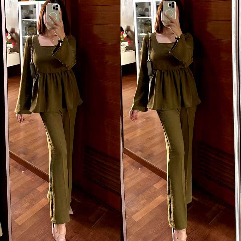 ONE SET CRINCLE PREMIUM WANITA BAJU SETELAN PEREMPUAN HIJAB / SETELAN CRINKLE WANITA TERBARU SET CRI