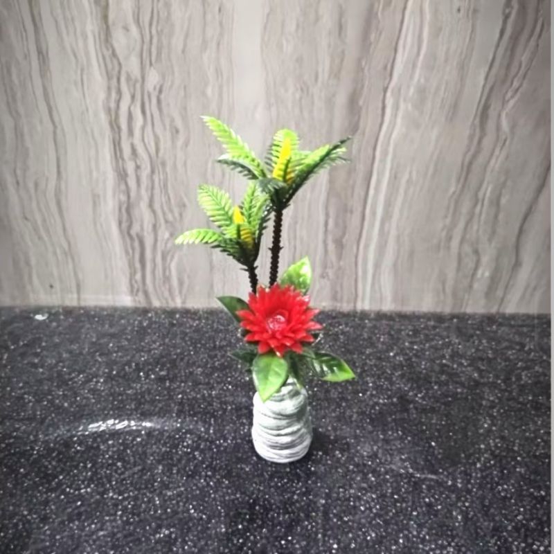 Hiasan tanaman pohon kelapa akuarium