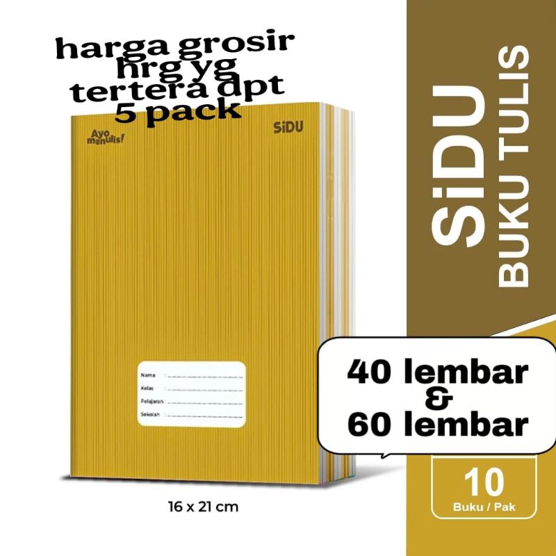 

Buku tulis sidu kraft ukuran kwarto harga grosir (dpt 5 pack)