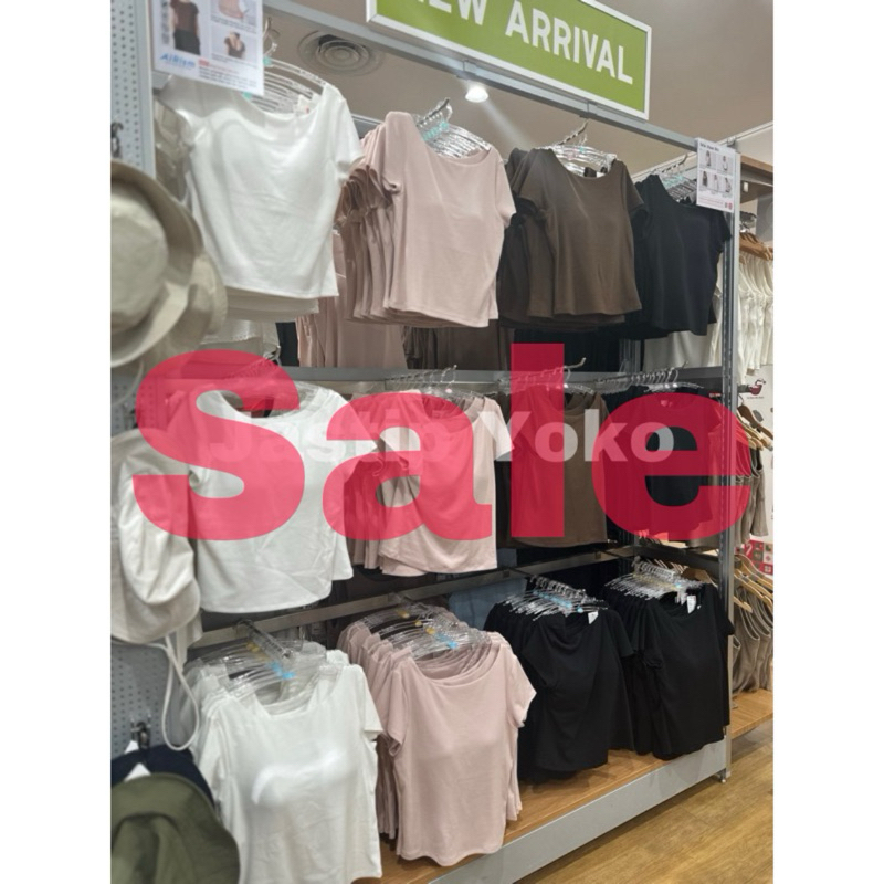 SALE WOMEN AIRism Katun T-Shirt Bra Punggung Rendah UNIQLO
