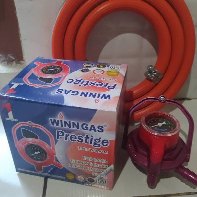 Regulator  EKSKLUSIF Twin Lock WINN GAS W 800 M Selang gas LPG 700 PSI Untuk Kompor Gas LPG Pertamin