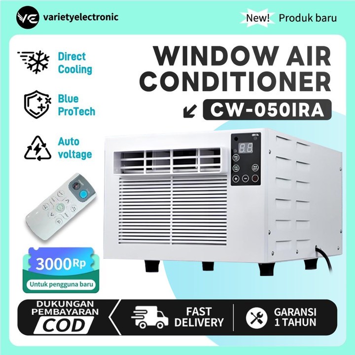 WINDOW PORTABLE Ac 1/2 Pk 1Pk Hemat Tanpa Pipa. Pakai Freon R32 Ac Window 1/2-1Pk