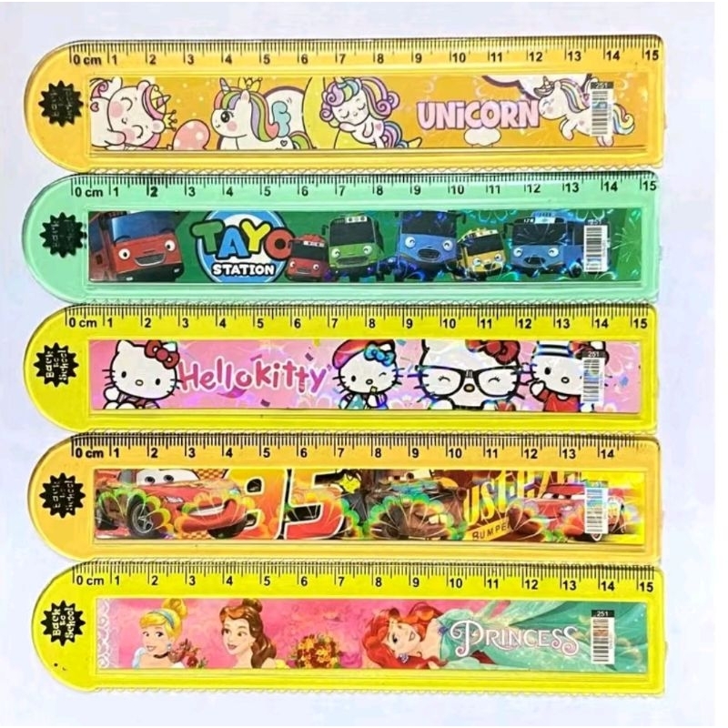 

penggaris fancy 15cm dengan motif kartun per pcs