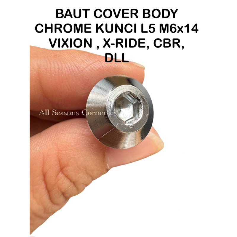 RB 20 - 100 PC BAUT L COVER BODY M6x14 VIXION X-RIDE CBR / BAUT KUNCI L5 CHROME