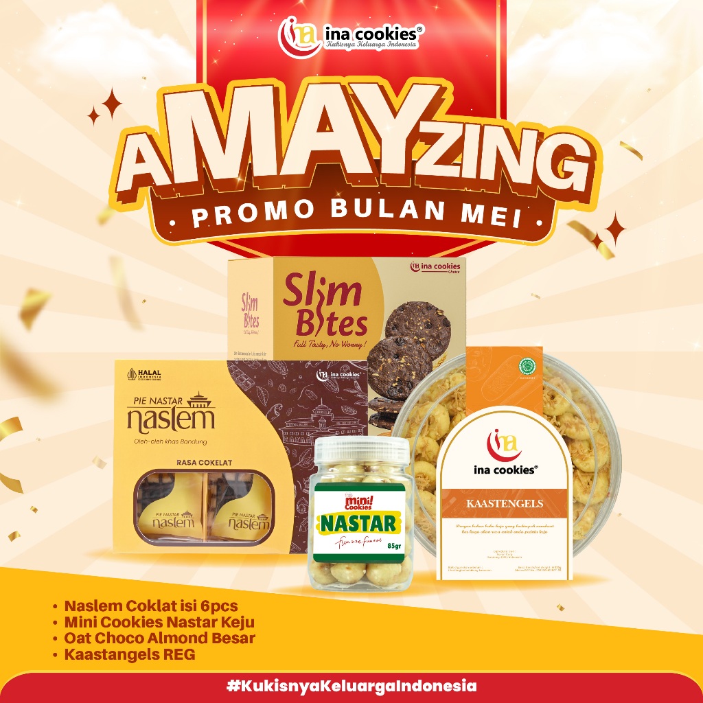 

[PROMO AMAYZING] PAKET BUNDLING "K" (Slim Bites Besar, Ina Cookies Reguler, Naslem isi 6, MIni Toples)