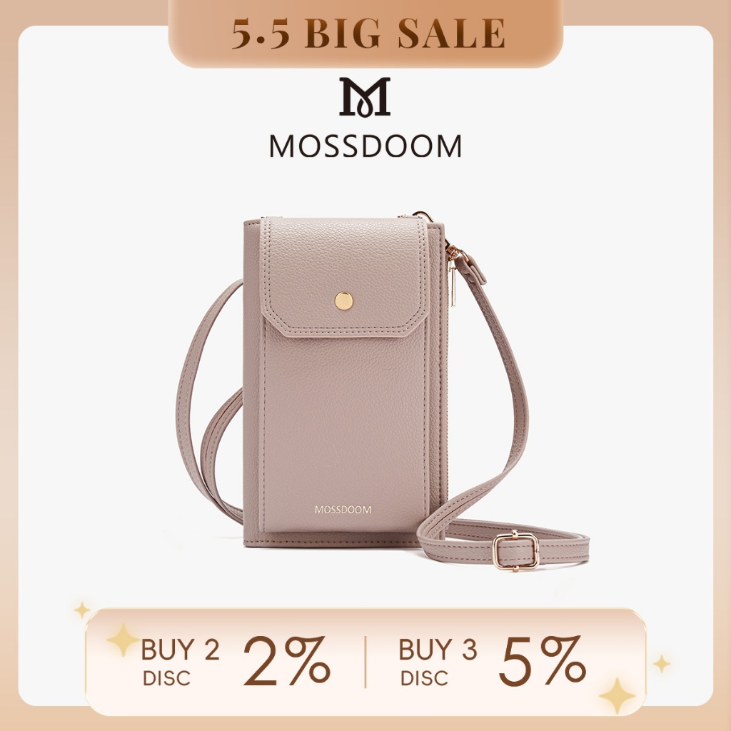 MOSSDOOM Tas Selempang Wanita Mini Phone Bag Multi-fungsi Tas Handphone