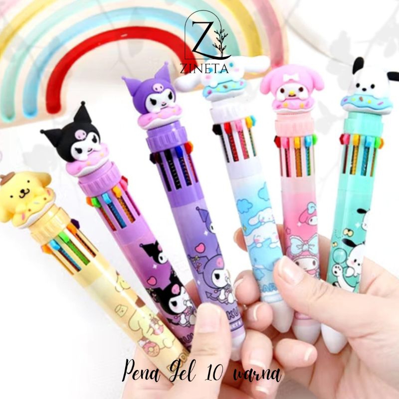 

Zineta - Pena Gel 10 warna Karakter Sanrio - Kuromi Melody Cinnamorol