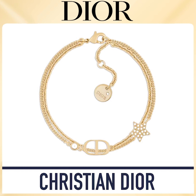 Dior  emas Petit CD Gelang rantai ganda B1133PMTCY_D30 Aksesoris Fashion Gelang Berlian Emas（18K / 7