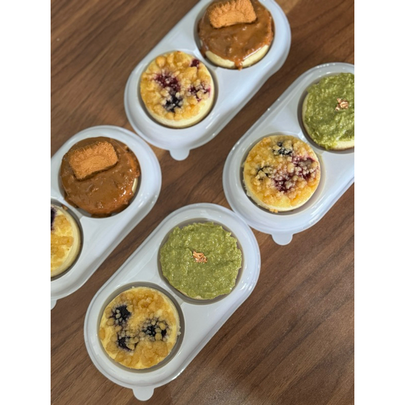 

BOX OF 2 LESS SUGAR MINI CHEESECAKE DIAMETER 5,5 CM - FREE GREETING CARD