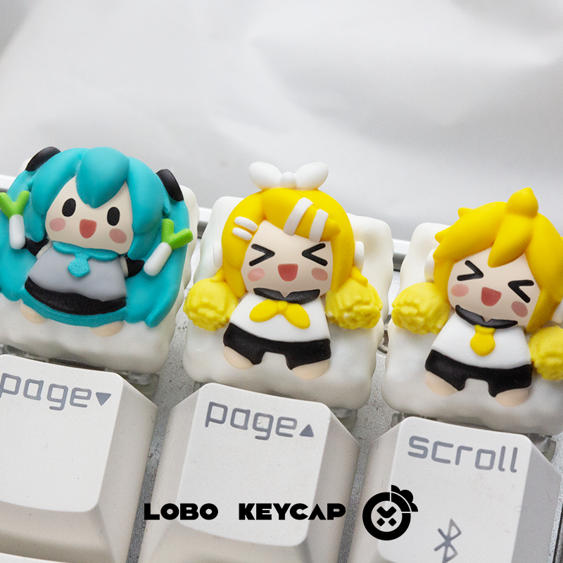Cute Hatsune Miku Mechanical keyboard keycaps Personalization Handmade Cross Axle compatible