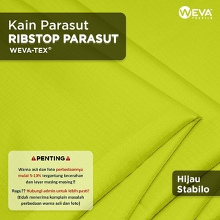 RIBSTOP PARASUT Hijau Stabilo 11 Bahan Kain Ribstop Parasut Anti Air Kain Jaket Celana Dan Tas Ribst