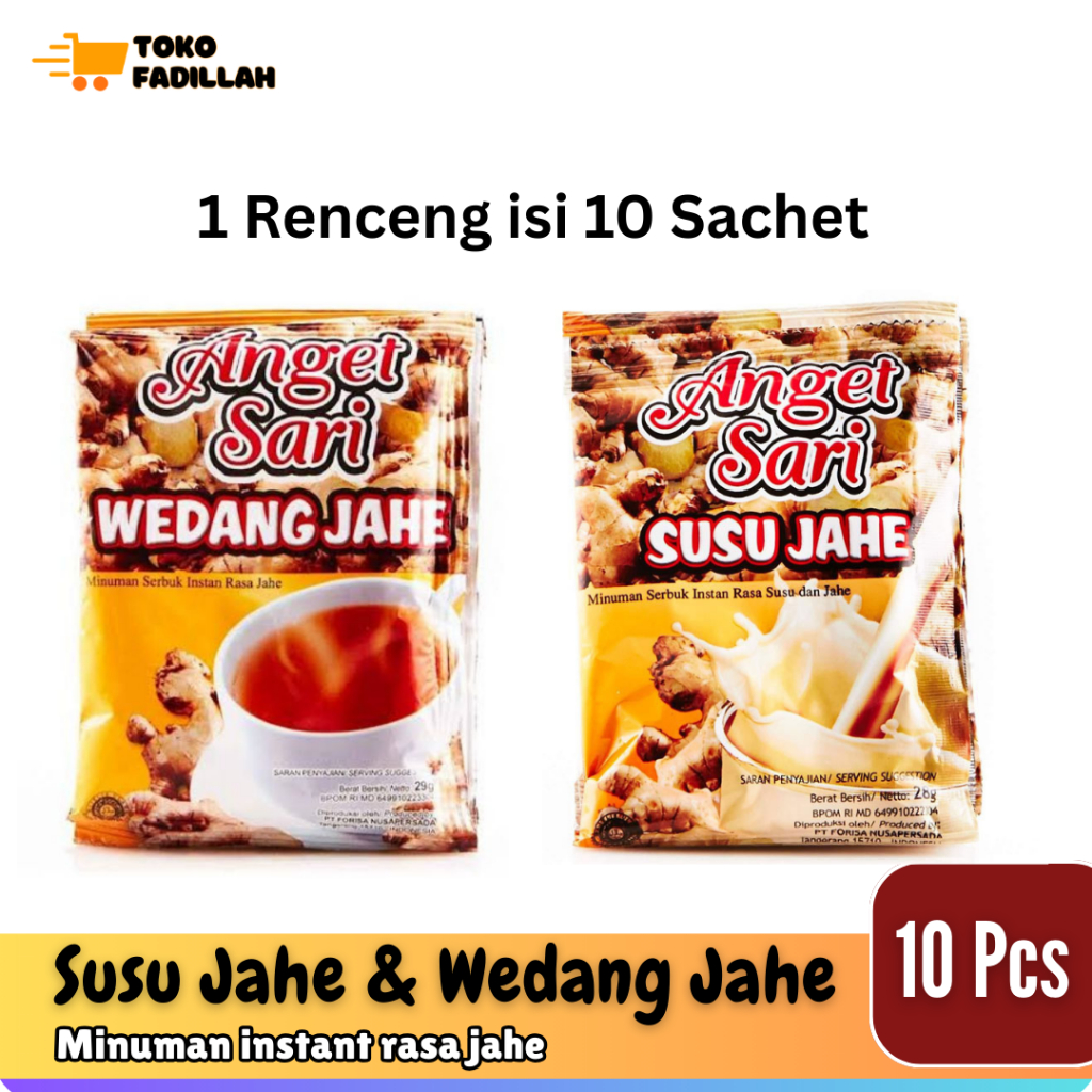 

Anget Sari Wedang Jahe & Susu Jahe 10 Sachet (1 Renceng)