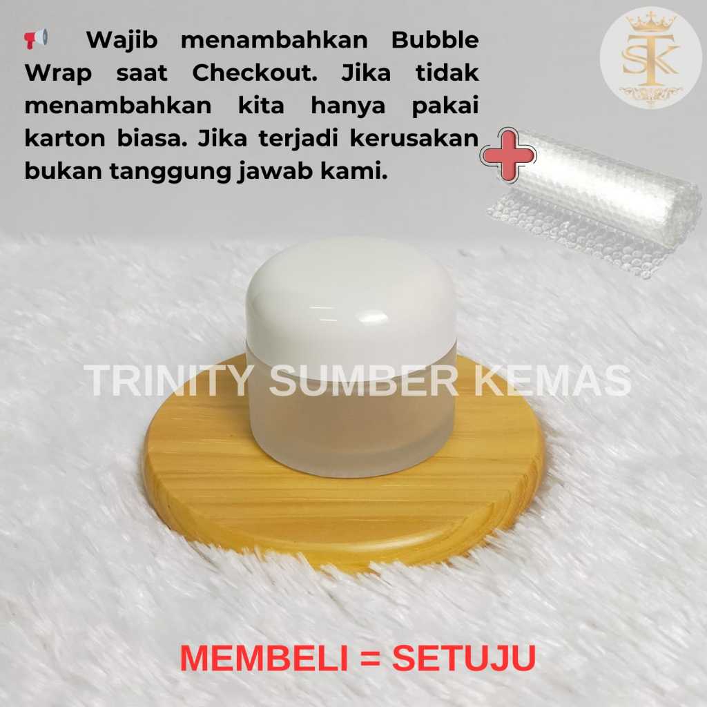 {MINIM ORDER 10 PCS} Pot Kaca / Pot Cream  / Jar Cream 30g Putih Frosted Cap Round