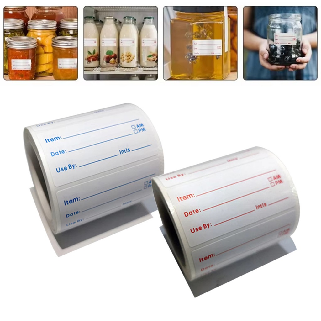 

500pcs/Roll Stiker Tanggal Penyimpanan produk Perekat Diri Serbaguna Makanan Waterproof Stiker Kadaluwarsa Label