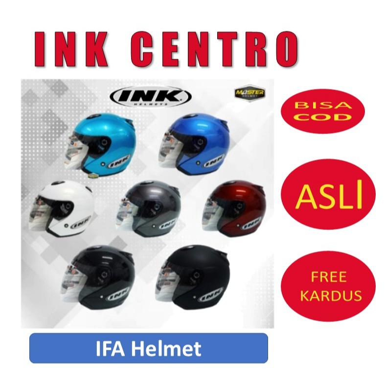 HELM INK HALF FACE INK CENTRO 100% ORIGINAL INK TERLARIS / HELM INK CENTRO ORIGINAL 100% ASLI
