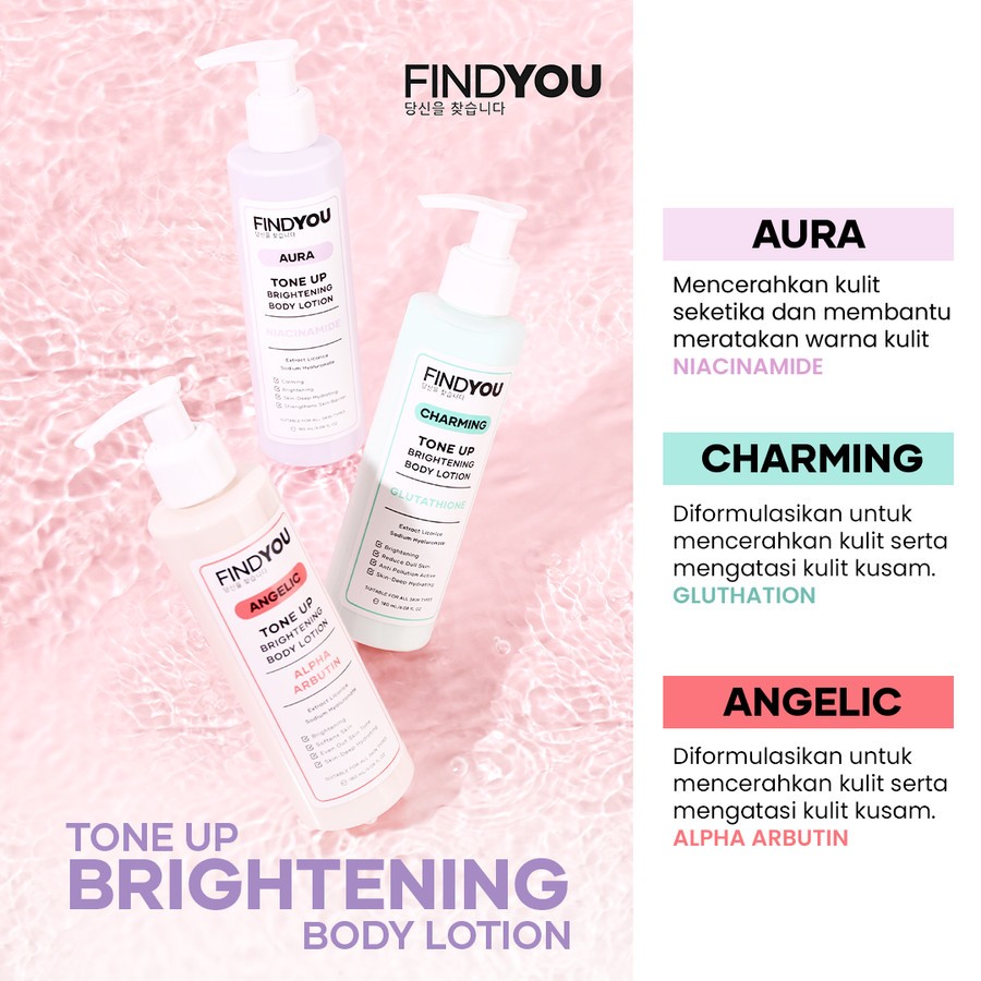 FINDYOU Whitening Body Lotion Niacinamide Alpha Arbutin Glutathione