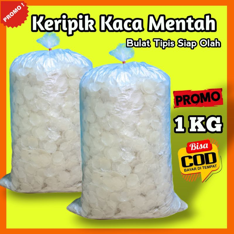 

Keripik Kaca Mentah Bulat 1.KG Langsung Dari Produsen super tipis dan garing siap olah