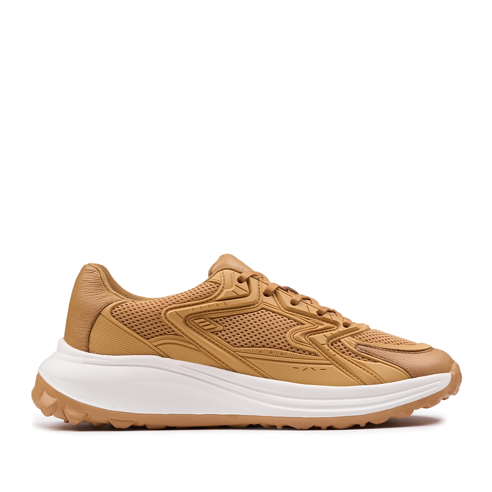 Prabu - Pradana Beige Sepatu Kulit Sneakers Pria