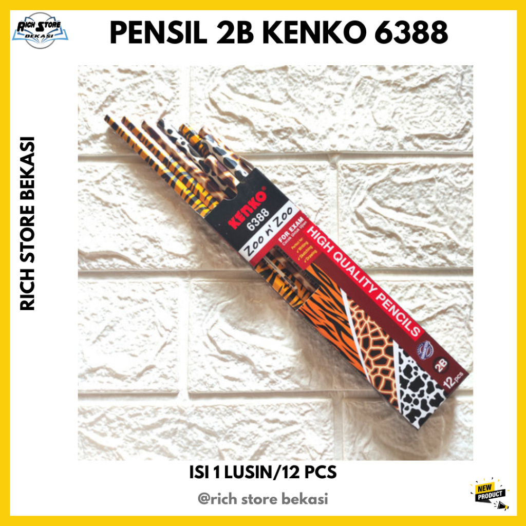 

PENSIL 2B KENKO 6388 HARGA PER 1 LUSIN/12 PCS - PENSIL UJIAN