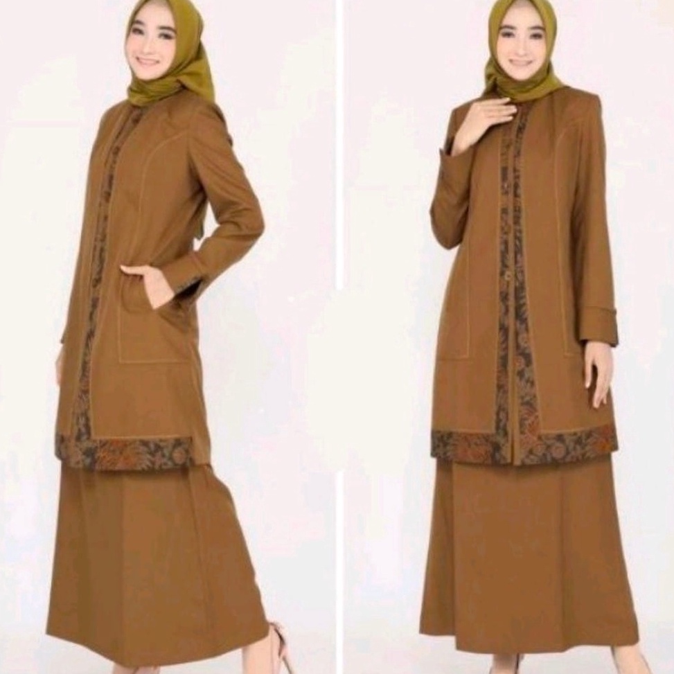 55TERBAIK Kerja Wanita Pemda Tua Tunik Batik Pemda Aceh pemda tua TUNIK BATIK Blazer Khaki Tua