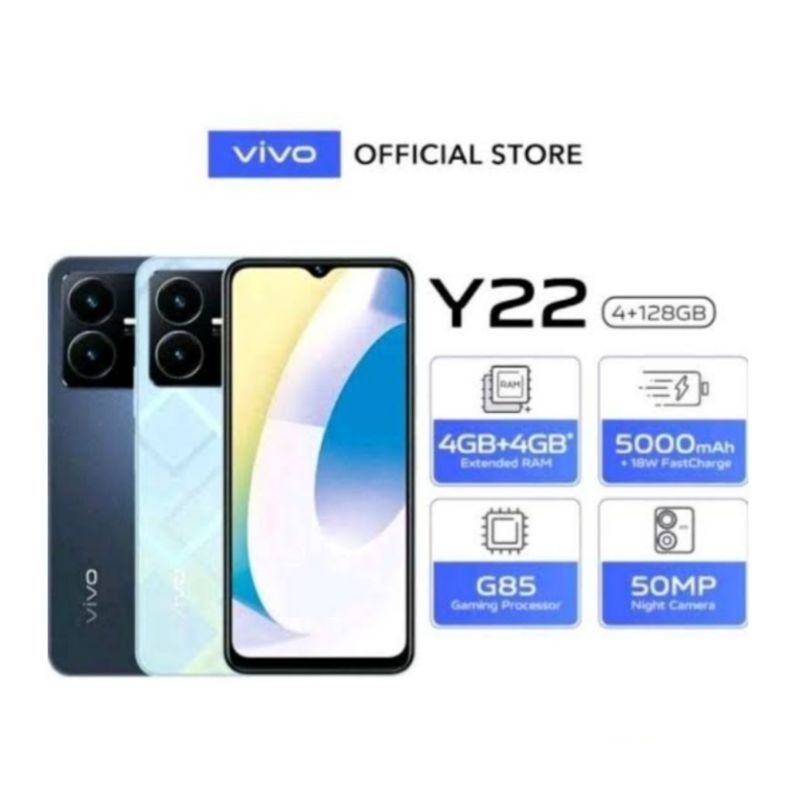 HP VIVO Y22 4/128 GB - VIVO Y22 RAM 4GB ROM 128GB GARANSI RESMI