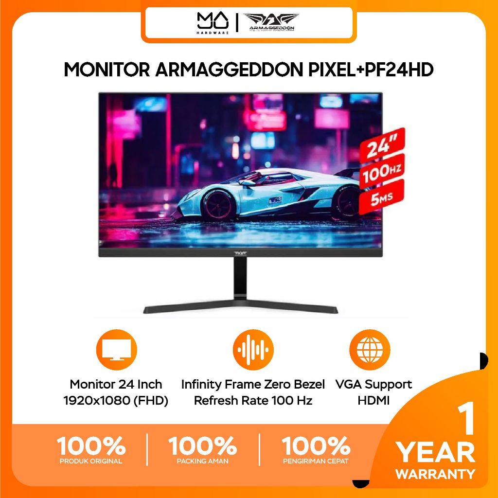 Monitor Armaggeddon Gaming Monitor 24 Inch Pixxel+ PF24HD SUPER - Garansi Resmi