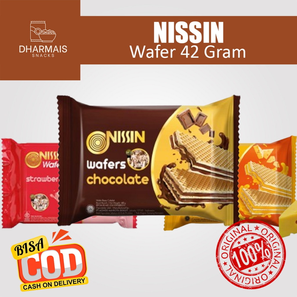 

Nissin Wafer Coklat Chocolate Wafer Cheese Wafer Keju Wafer Stroberi Strawberry 50gram 50 gram 1 pack isi 5pcs - DHARMAIS SNACK