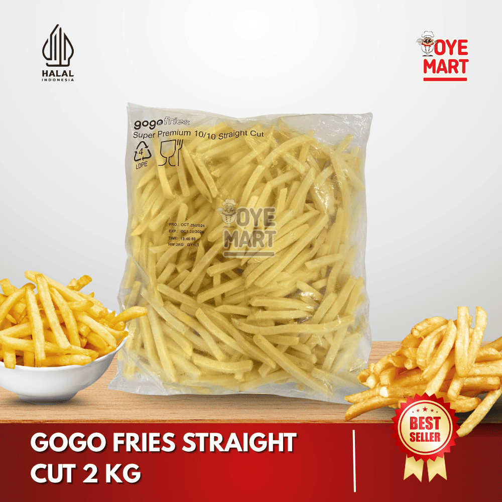 

GOGO FRIES STRAIGHT CUT 7/7 2 KG/FRENCH FRIES KENTANG GORENG