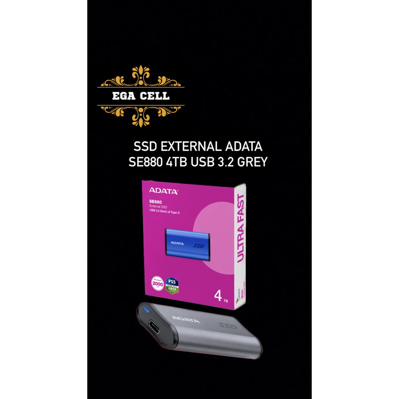 SSD EXTERNAL ADATA SE880 4TB USB 3.2 GREY