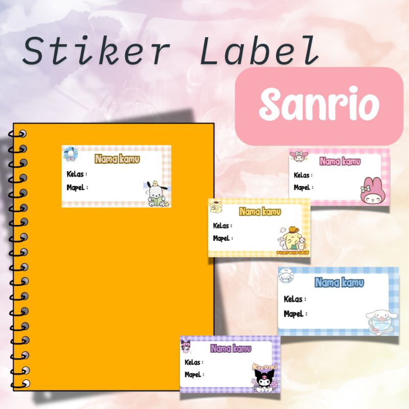 

Stiker Label buku pelajaran Sanrio/stiker pelajaran /label buku, my melody /pompom purin/kuromi/pochaco/stiker buku