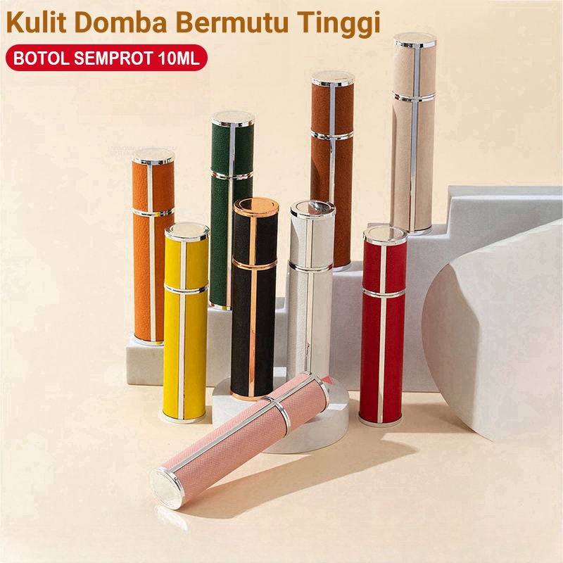 Botol Parfum Mini Kulit 10ml Tempat Isi Ulang Parfum Travel Elegan, Anti Bocor & Tumpah- Cocok untuk