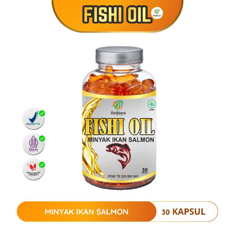 FISHI OIL Kapsul Minyak Ikan Salmon 100% Minyak Ikan Salmon Kaya Omega 3 Untuk Kecerdasan Otak Anak