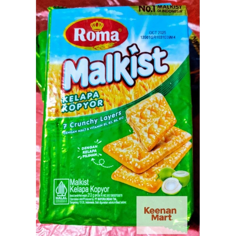 

Roma Malkist Kelapa Kopyor 213gr - Biskuit Crackers 7 Lapisan - Renyah - Halal - Original 100%
