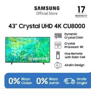 Samsung Led Tv 43" Smart Crystal UHD CU8000, 43CU8000