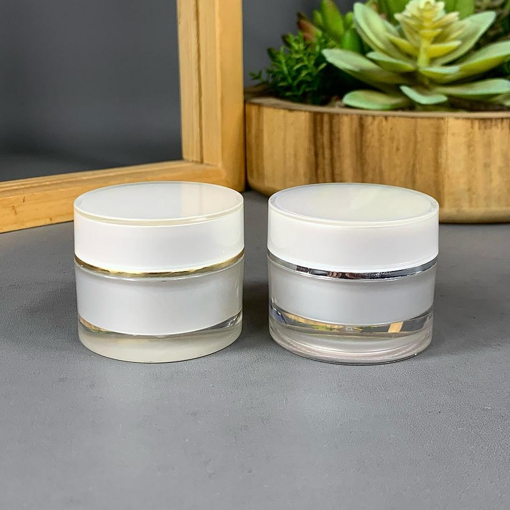 Pot Acrylic 10 gram Mutiara List Silver / Pot Cream 10 gram / Pot Cream Kosmetik 10 gram