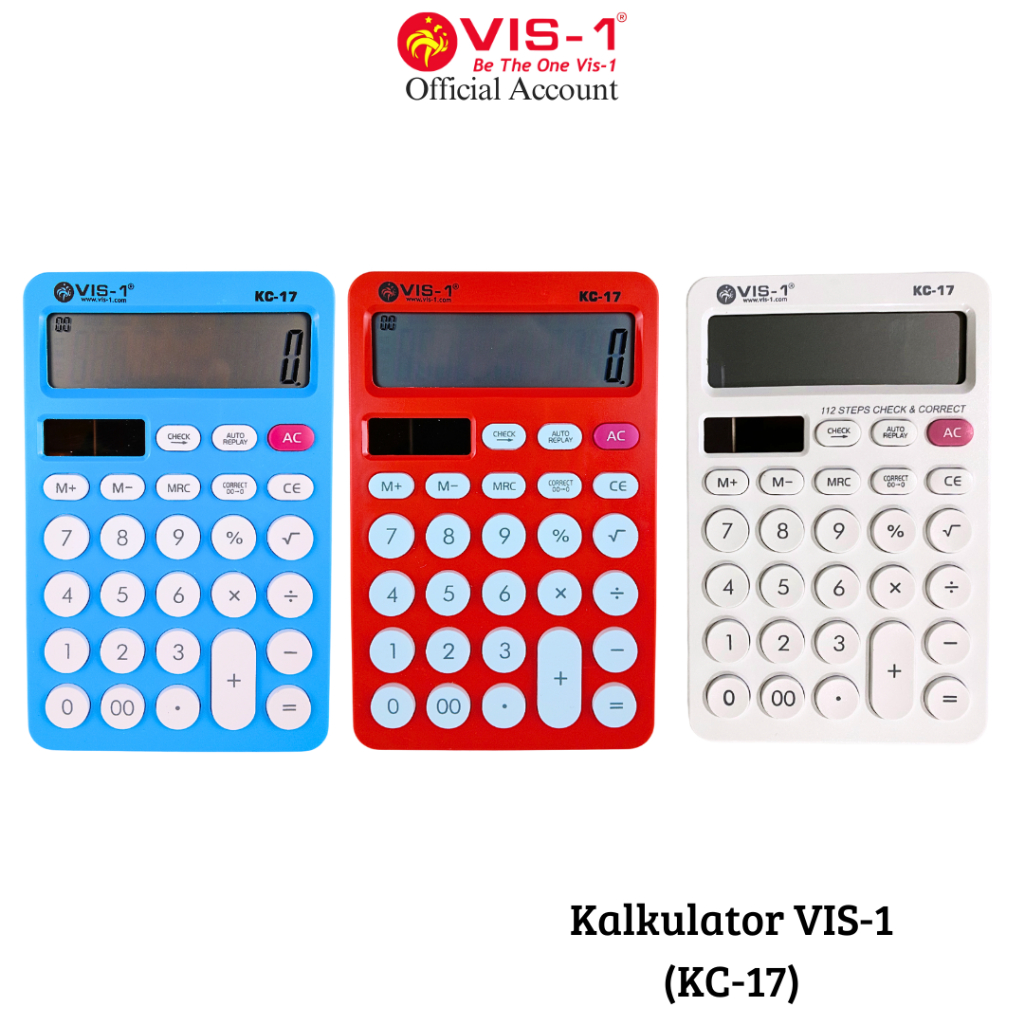 

VIS-1 Kalkulator 12 Digit kode KC-17 / Alat Hitung / Calculator