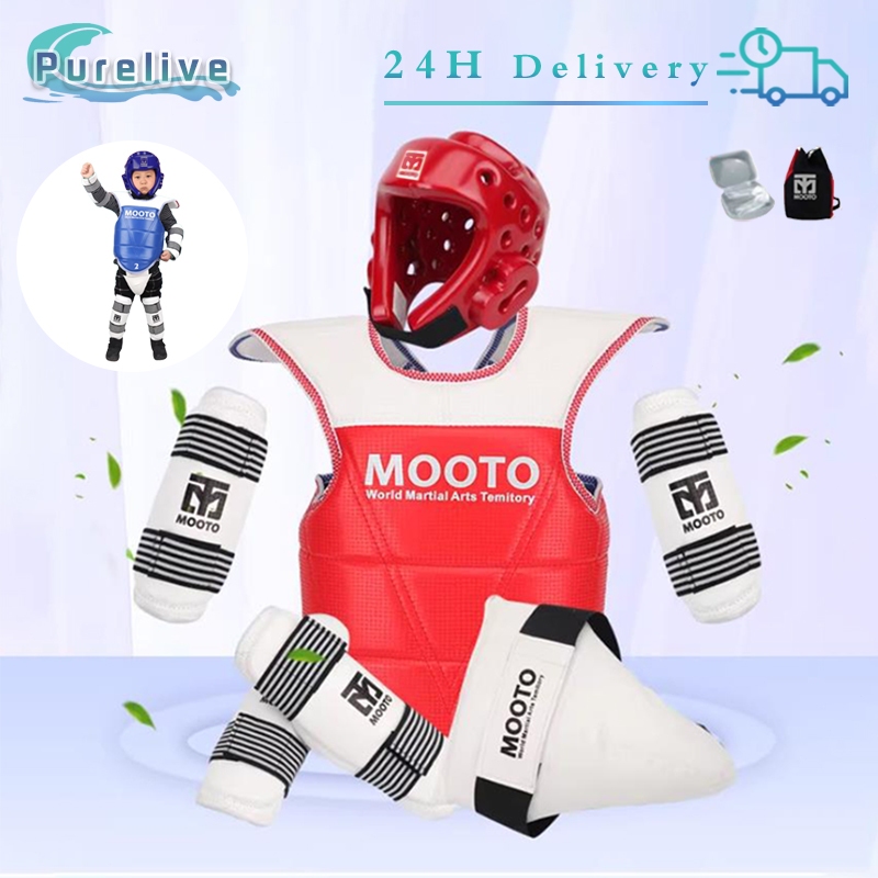 5Pcs/Set Perlengkapan Taekwondo Anak Body Protector Taekwondo Set Pelindung Untuk Taekwondo