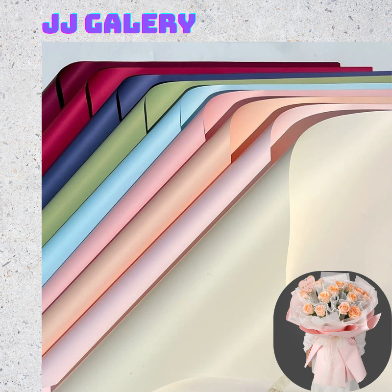 

Isi 20 LEMBAR Flower Wrapping Cellophane Plain Soft Pastel Kertas Buket Full Color Solid Polos Opp KB004