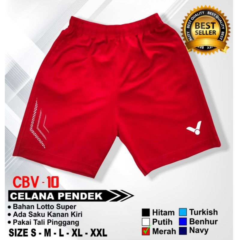 Celana Olahraga Pria Pendek Victor Logo Keren Bahan Lotto Nyaman Digunakan Cocok Buat Lari Bulutangk