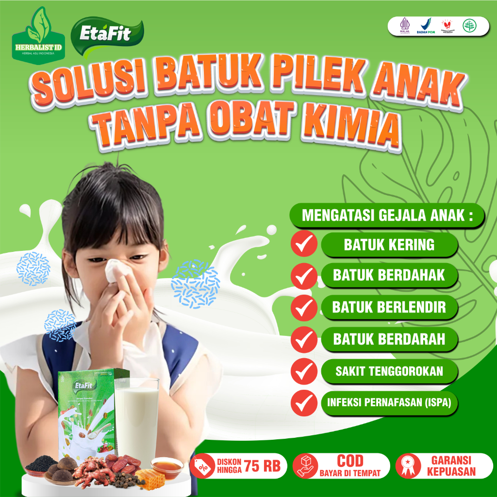

Obat Batuk Menahun Berdahak & Berlendir ANAK - ETAFIT Susu Kambing Etawa Asli 100% Original Herbal