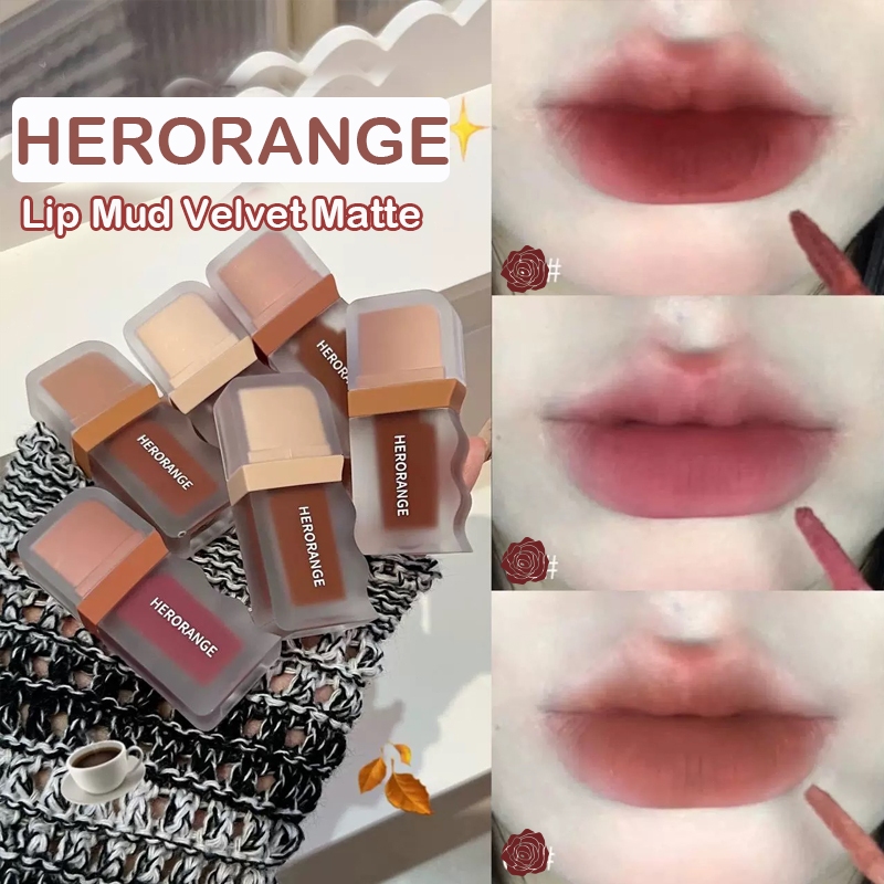 [COD]Herorange Matte Lip Gloss Lipcream Velvet Matte Pelembab Lip Cream Long Lasting-GY