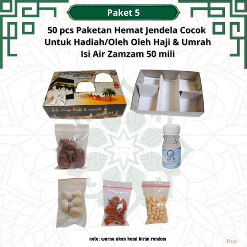 

paketan hemat pistasio jendela 50 pcs untuk oleh oleh haji dan umroh (isi air zamzam 50 ml)