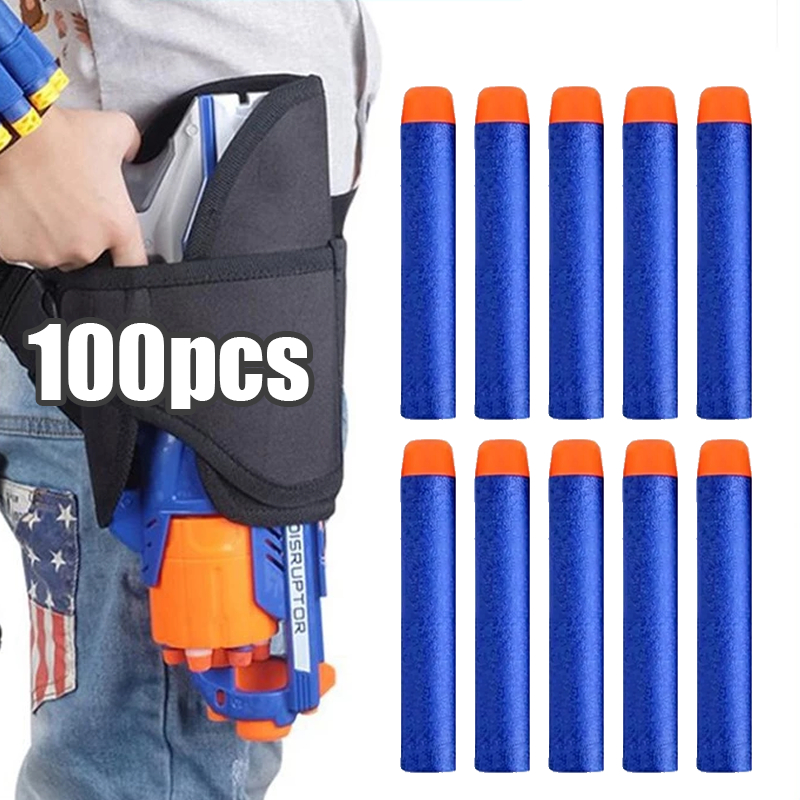 100pcs Peluru Busa Nerf Biru Nerf  7.2cm Soft Bullet Peluru Nerf Nempel Utk Nerf Shotgun