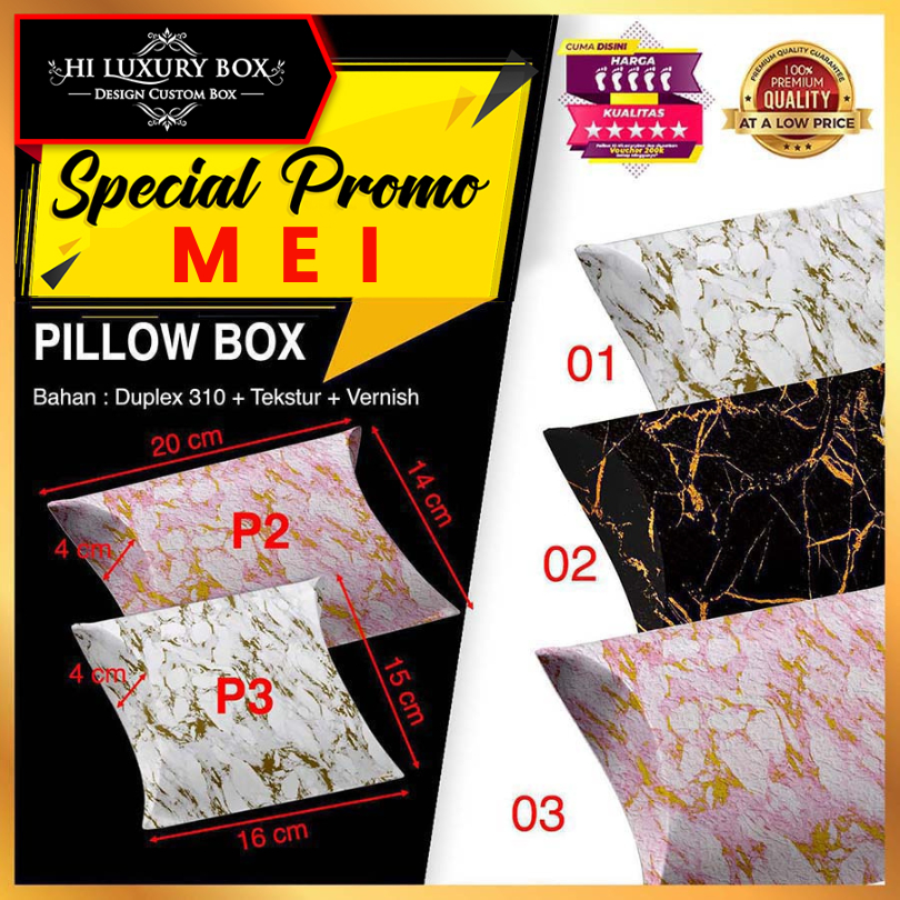 

Kotak Souvenir|Pillow|Kado|Hadiah|Gift|Serbaguna|Dus|Box|Packaging|P3