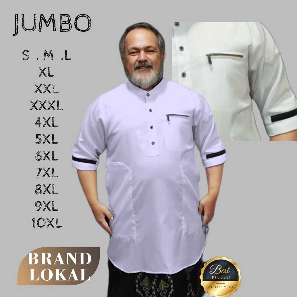Kaos Kurta saku sleting Pria Dewasa | Koko Kurta Muslim Lengan 3/4 Bahan Bahan TOYOBO
