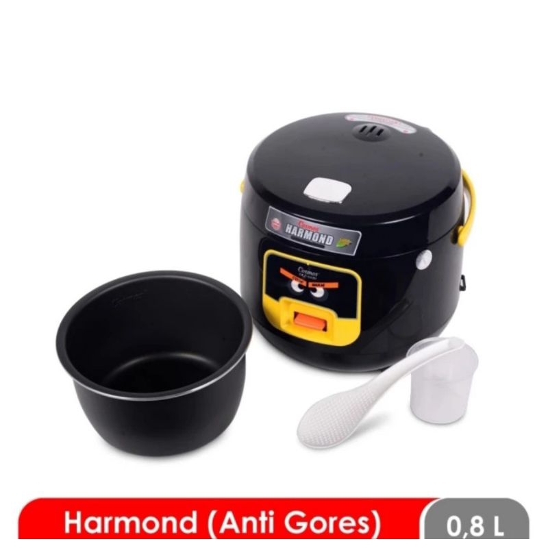 Rice cooker COSMOS CRJ6601 HITAM 0,8L Magicom Penanak Nasi Magc com Kecil Mungil Lucu 0.8 Liter