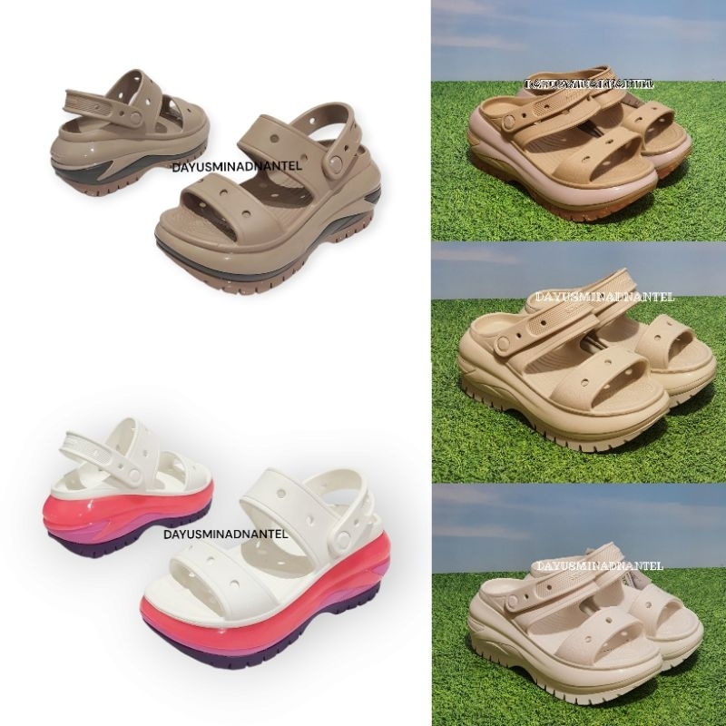 Crocs Mega / Crocs Wanita / Sepatu Sandal Wanita Crocs Mega Slide Sandal